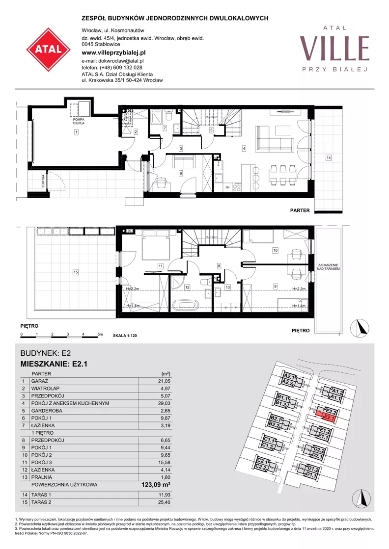 Dom 123,09 m², oferta nr E2.1, ATAL Ville przy Białej, Wrocław, Leśnica, Stabłowice, ul. Biała
