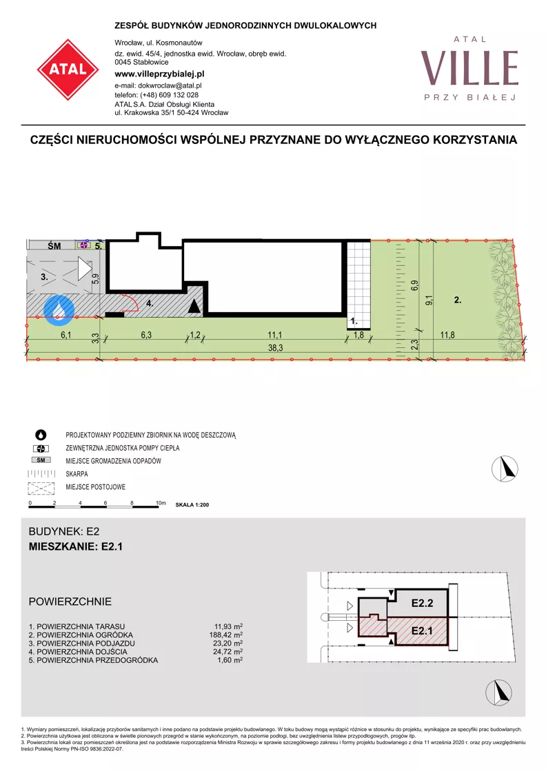 Dom 123,09 m², oferta nr E2.1, ATAL Ville przy Białej, Wrocław, Leśnica, Stabłowice, ul. Biała