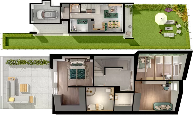 Dom 123,09 m², oferta nr E2.1, ATAL Ville przy Białej, Wrocław, Leśnica, Stabłowice, ul. Biała