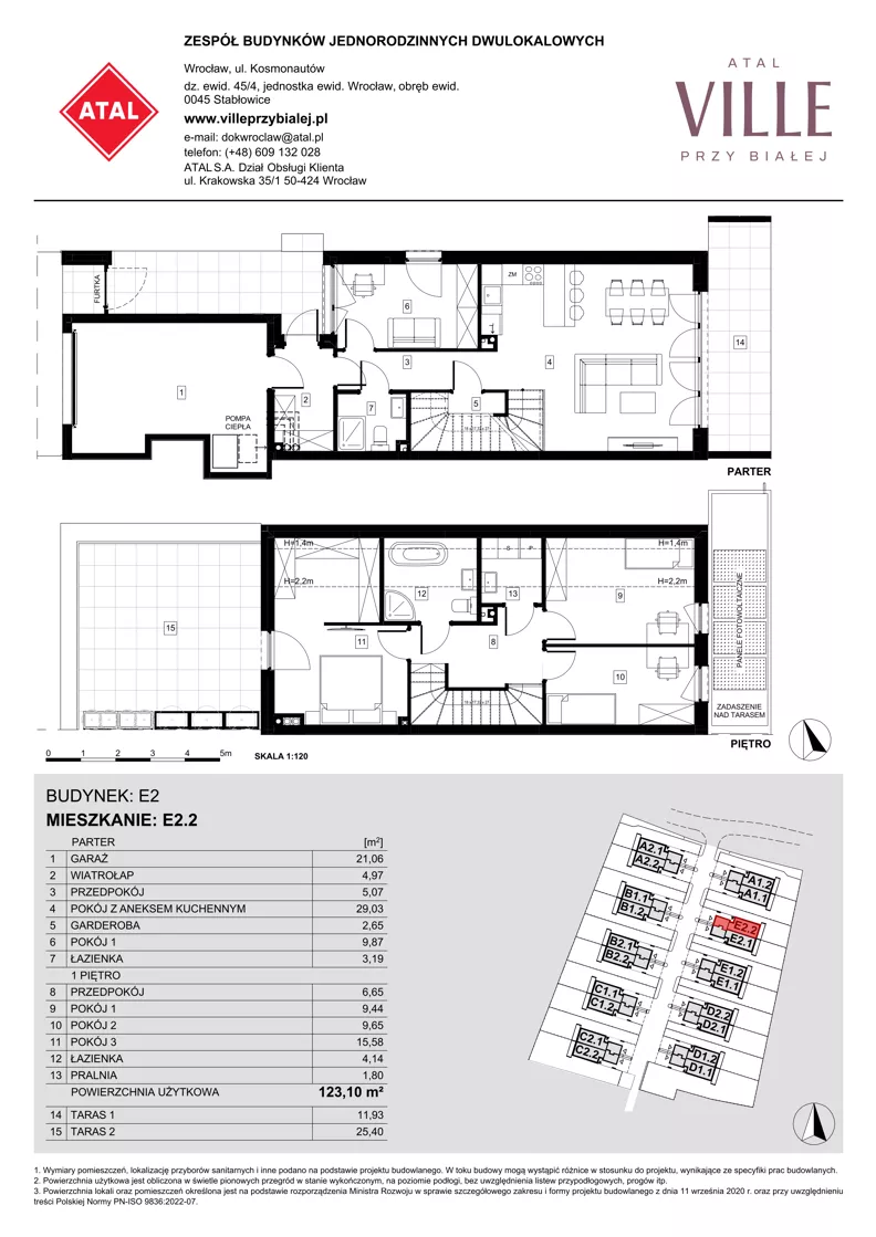 Dom 123,10 m², oferta nr E2.2, ATAL Ville przy Białej, Wrocław, Leśnica, Stabłowice, ul. Biała