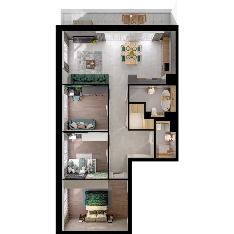 4 pokoje, mieszkanie 81,33 m², piętro 1, oferta nr B01.1.16, Skwer Witosa, Piastów, ul. Bodycha/Witosa