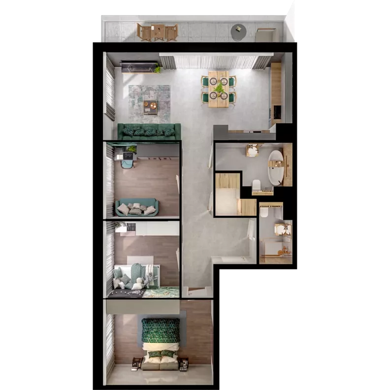 4 pokoje, mieszkanie 81,33 m², piętro 2, oferta nr C02.2.45, Skwer Witosa, Piastów, ul. Bodycha/Witosa