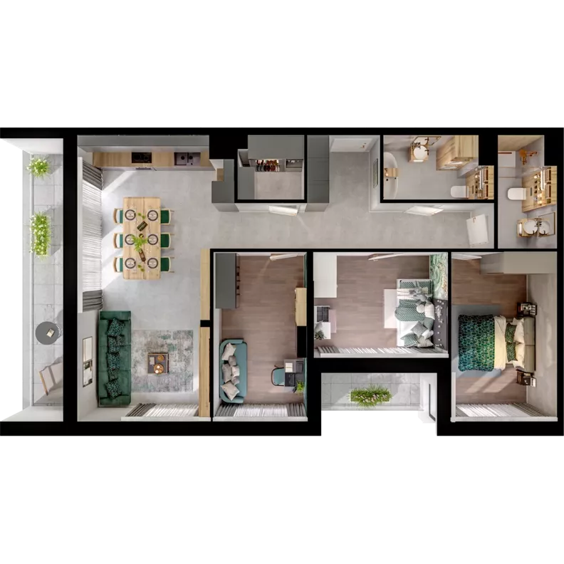 4 pokoje, mieszkanie 88,30 m², piętro 2, oferta nr C01.2.12, Skwer Witosa, Piastów, ul. Bodycha/Witosa