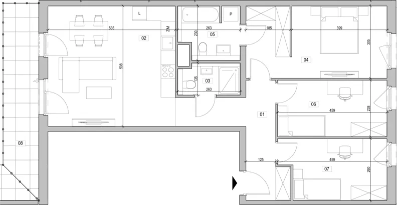 4 pokoje, mieszkanie 85,79 m², piętro 1, oferta nr E.1.207, ATAL Unii Lubelskiej, Poznań, Rataje, Starołęka, ul. Heleny Tadeuszak