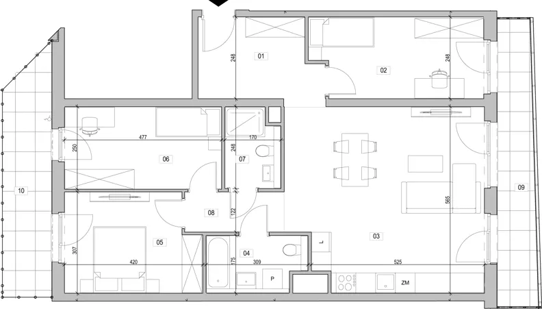 4 pokoje, mieszkanie 89,56 m², piętro 1, oferta nr E.1.211, ATAL Unii Lubelskiej, Poznań, Rataje, Starołęka, ul. Heleny Tadeuszak