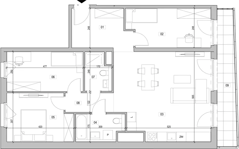 4 pokoje, mieszkanie 89,13 m², piętro 10, oferta nr E.10.249, ATAL Unii Lubelskiej, Poznań, Rataje, Starołęka, ul. Heleny Tadeuszak