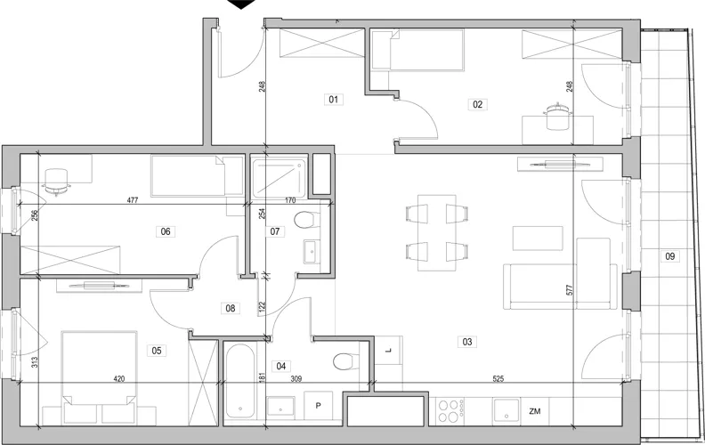 4 pokoje, mieszkanie 90,39 m², piętro 15, oferta nr E.15.269, ATAL Unii Lubelskiej, Poznań, Rataje, Starołęka, ul. Heleny Tadeuszak