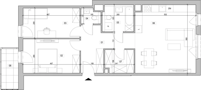 4 pokoje, mieszkanie 75,27 m², piętro 2, oferta nr D.2.135, ATAL Unii Lubelskiej, Poznań, Rataje, Starołęka, ul. Heleny Tadeuszak