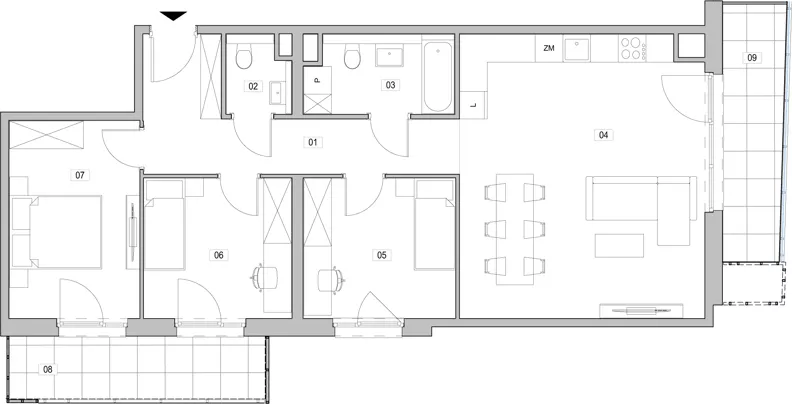4 pokoje, mieszkanie 82,82 m², piętro 3, oferta nr C.3.71, ATAL Unii Lubelskiej, Poznań, Rataje, Starołęka, ul. Heleny Tadeuszak