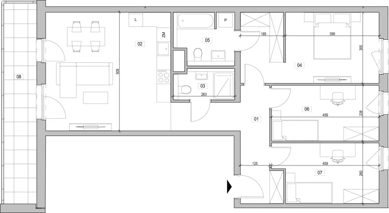 4 pokoje, mieszkanie 85,81 m², piętro 3, oferta nr E.3.217, ATAL Unii Lubelskiej, Poznań, Rataje, Starołęka, ul. Heleny Tadeuszak
