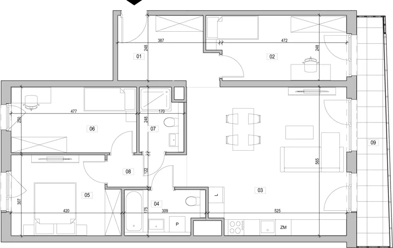 4 pokoje, mieszkanie 89,61 m², piętro 4, oferta nr E.4.225, ATAL Unii Lubelskiej, Poznań, Rataje, Starołęka, ul. Heleny Tadeuszak