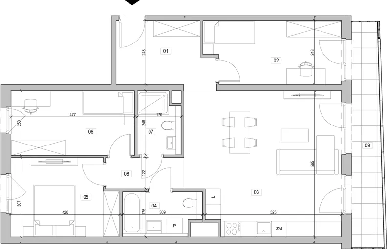 4 pokoje, mieszkanie 89,61 m², piętro 5, oferta nr E.5.229, ATAL Unii Lubelskiej, Poznań, Rataje, Starołęka, ul. Heleny Tadeuszak