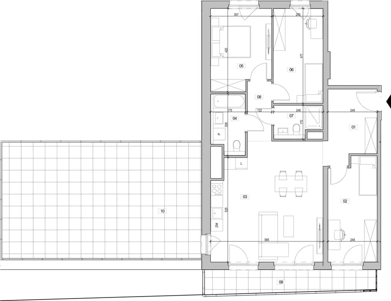 4 pokoje, mieszkanie 89,03 m², piętro 9, oferta nr E.9.245, ATAL Unii Lubelskiej, Poznań, Rataje, Starołęka, ul. Heleny Tadeuszak