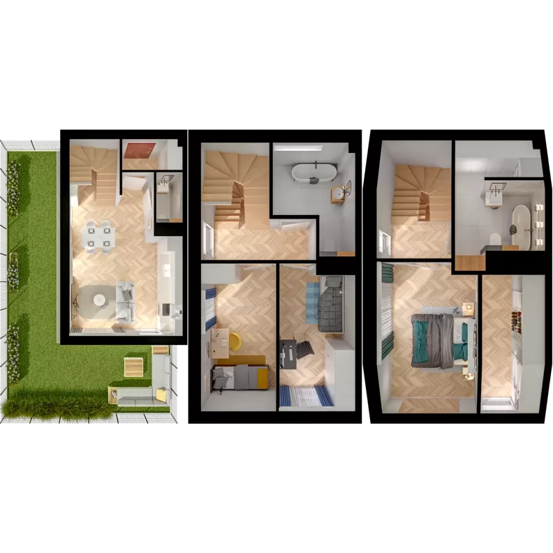 4 pokoje, mieszkanie 87,98 m², parter, oferta nr 19.1, ATAL Jasieny II, Gdańsk, Jasień, ul. Stężycka