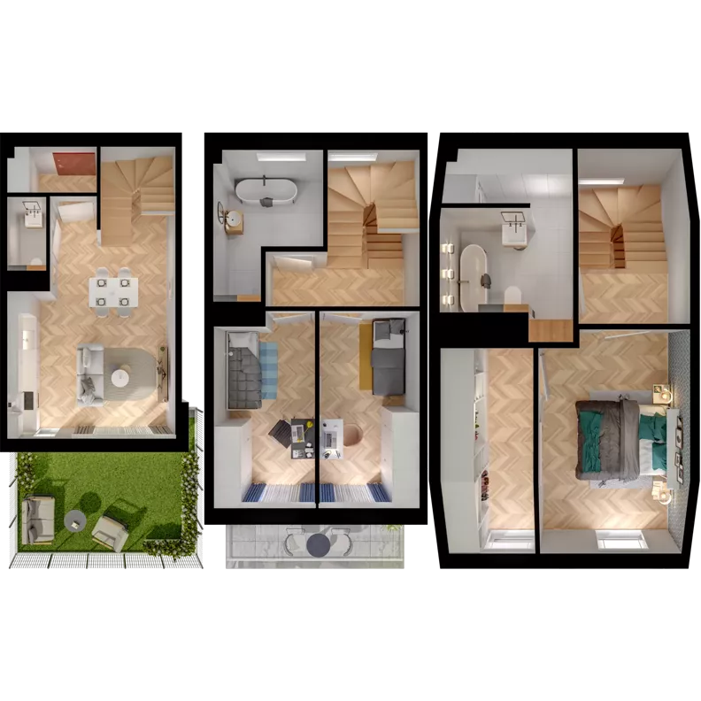 4 pokoje, mieszkanie 88,19 m², parter, oferta nr 19.2, ATAL Jasieny II, Gdańsk, Jasień, ul. Stężycka
