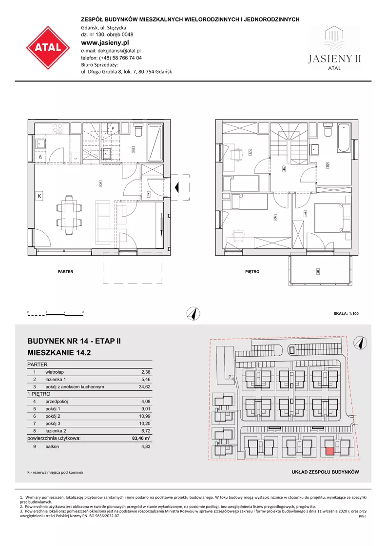 Dom 83,46 m², oferta nr 14.2, ATAL Jasieny II - domy, Gdańsk, Jasień, ul. Stężycka