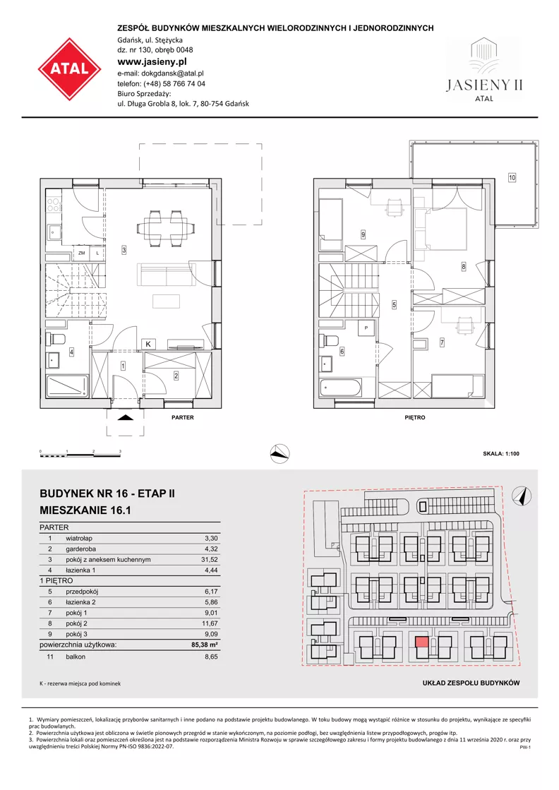 Dom 85,38 m², oferta nr 16.1, ATAL Jasieny II - domy, Gdańsk, Jasień, ul. Stężycka