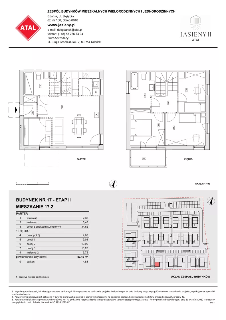 Dom 83,46 m², oferta nr 17.2, ATAL Jasieny II - domy, Gdańsk, Jasień, ul. Stężycka