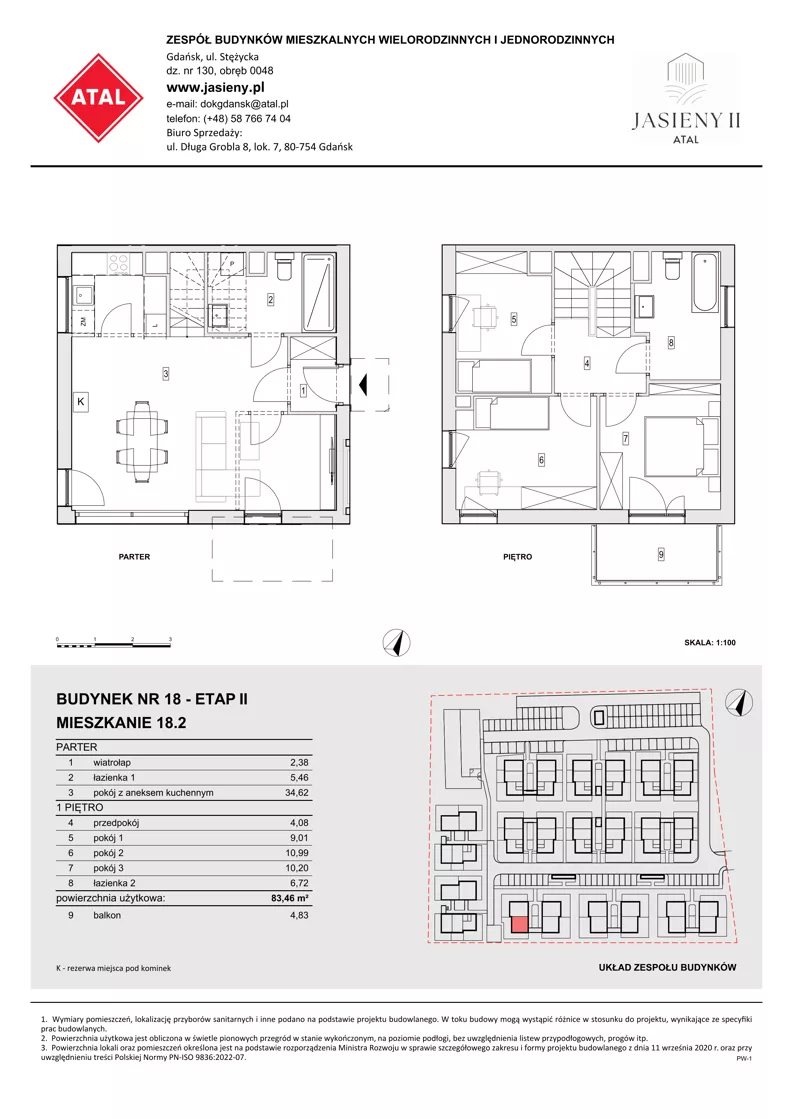 Dom 84,46 m², oferta nr 18.2, ATAL Jasieny II - domy, Gdańsk, Jasień, ul. Stężycka