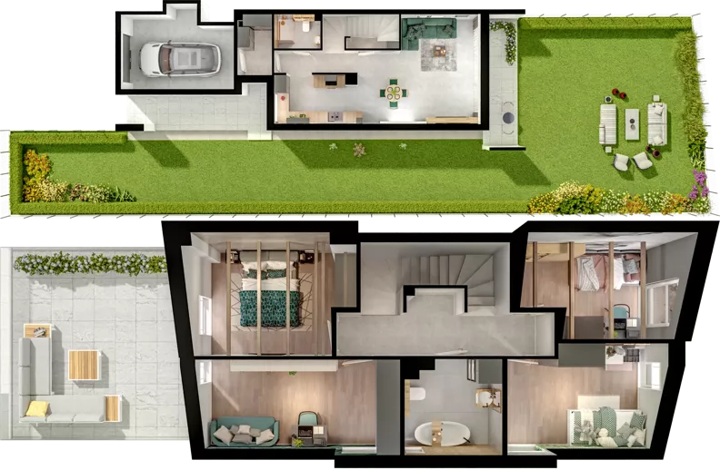 Dom 128,10 m², oferta nr A1.1, ATAL Ville przy Białej, Wrocław, Leśnica, Stabłowice, ul. Biała