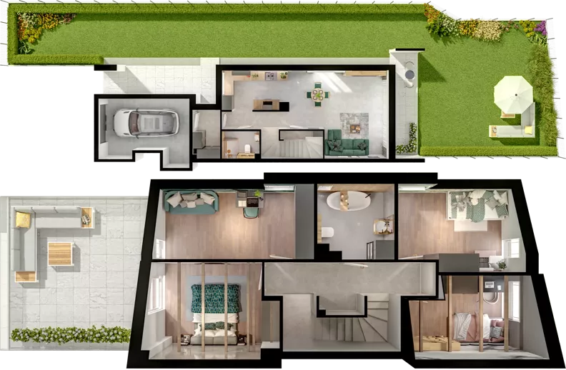 Dom 127,69 m², oferta nr A1.2, ATAL Ville przy Białej, Wrocław, Leśnica, Stabłowice, ul. Biała