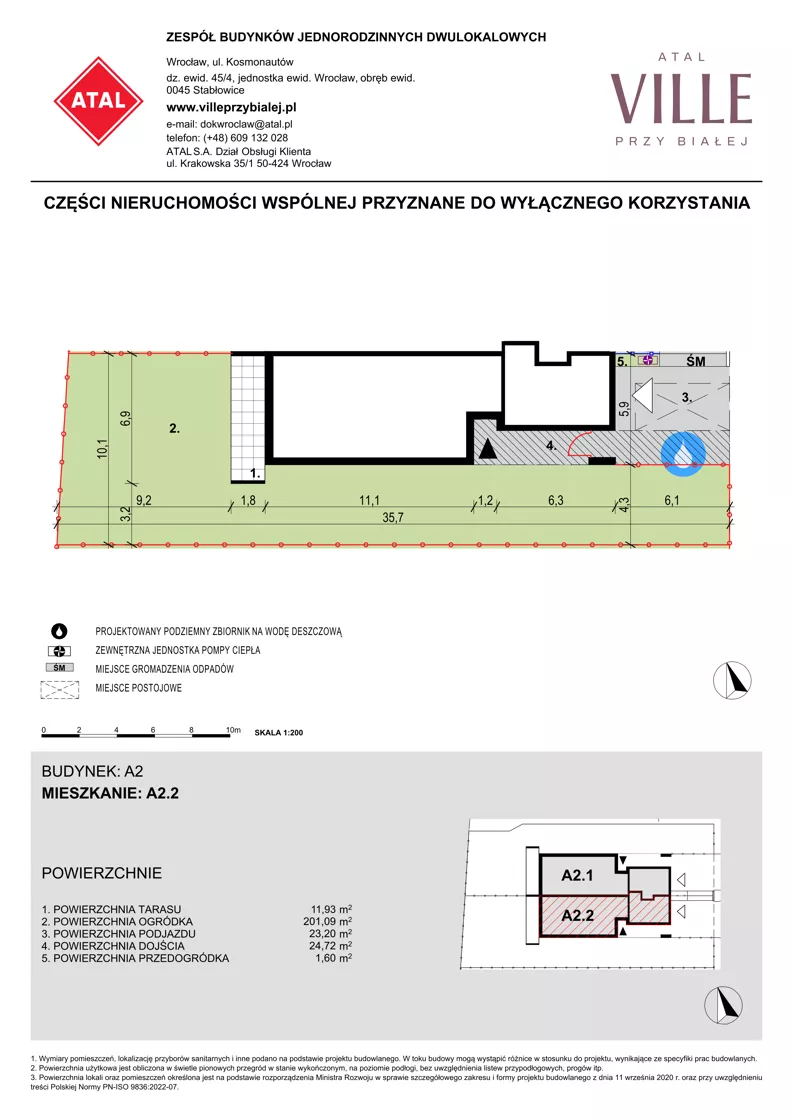 Dom 127,69 m², oferta nr A2.2, ATAL Ville przy Białej, Wrocław, Leśnica, Stabłowice, ul. Biała