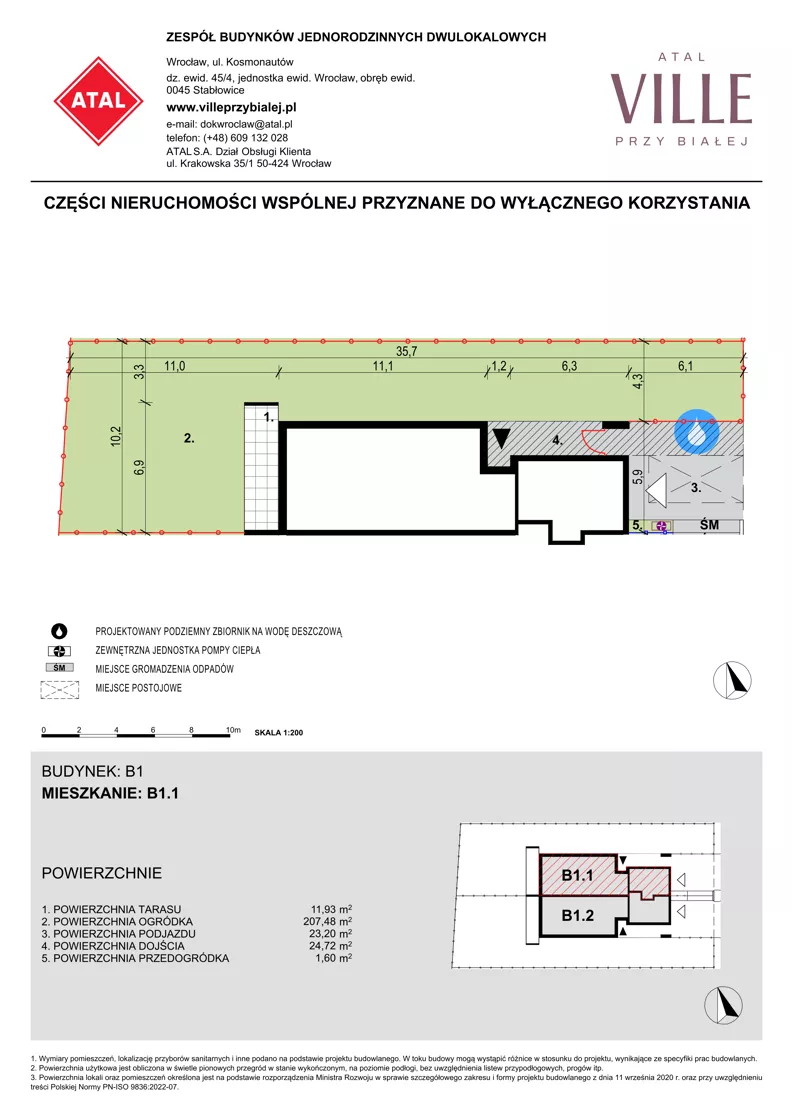 Dom 126,60 m², oferta nr B1.1, ATAL Ville przy Białej, Wrocław, Leśnica, Stabłowice, ul. Biała