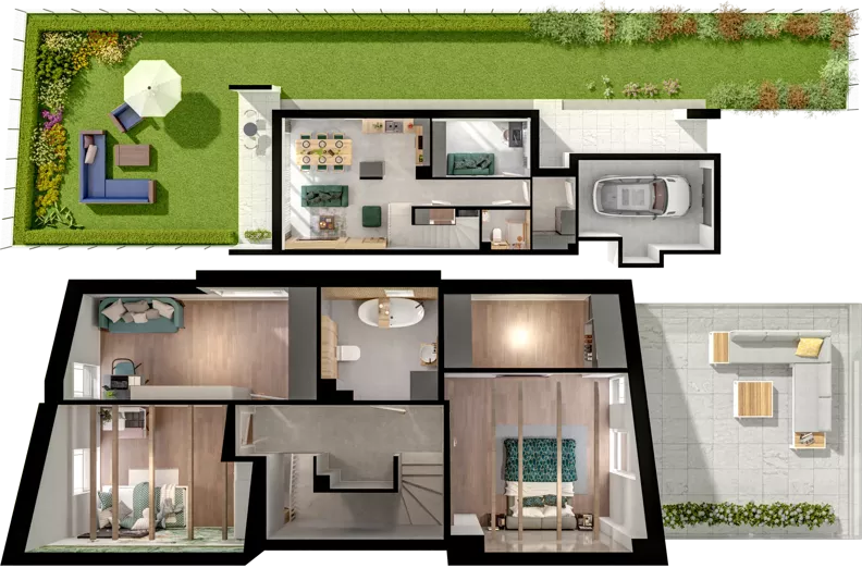 Dom 126,60 m², oferta nr B1.1, ATAL Ville przy Białej, Wrocław, Leśnica, Stabłowice, ul. Biała