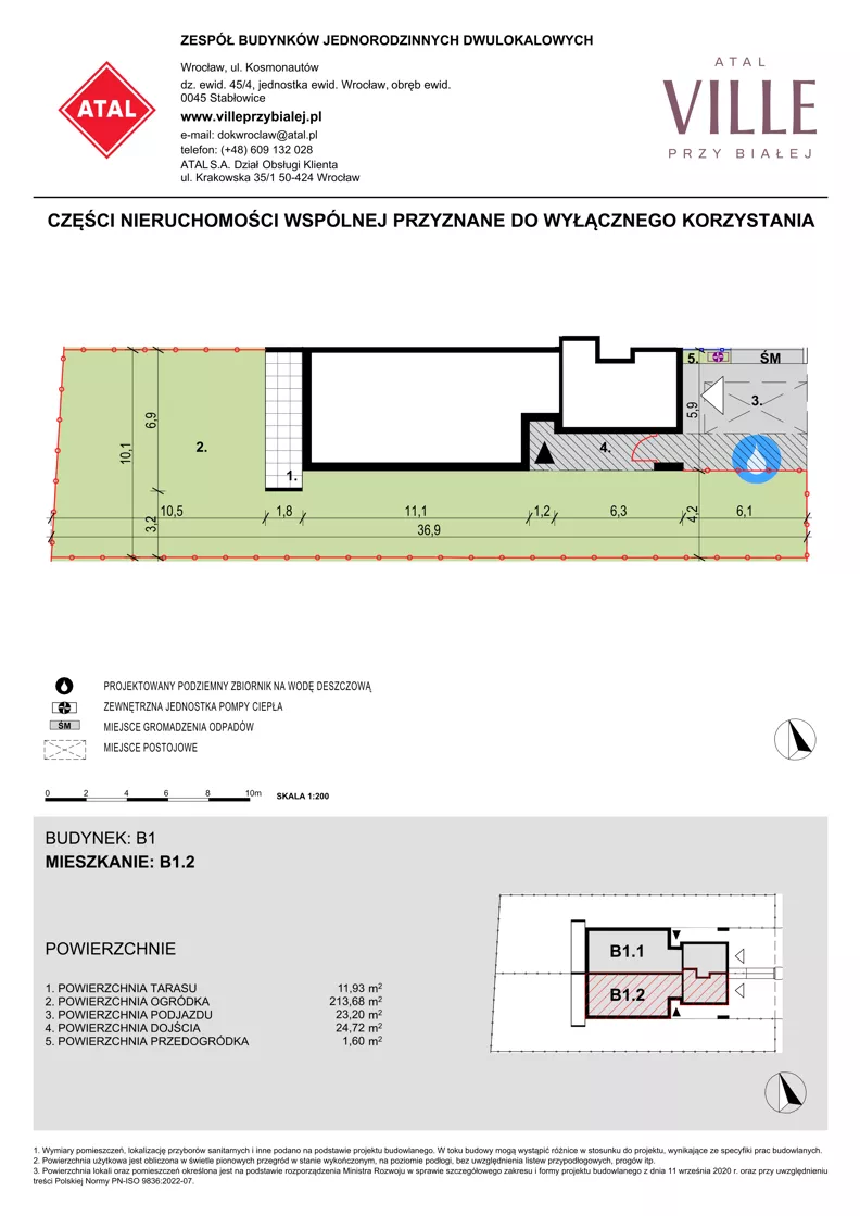 Dom 126,61 m², oferta nr B1.2, ATAL Ville przy Białej, Wrocław, Leśnica, Stabłowice, ul. Biała