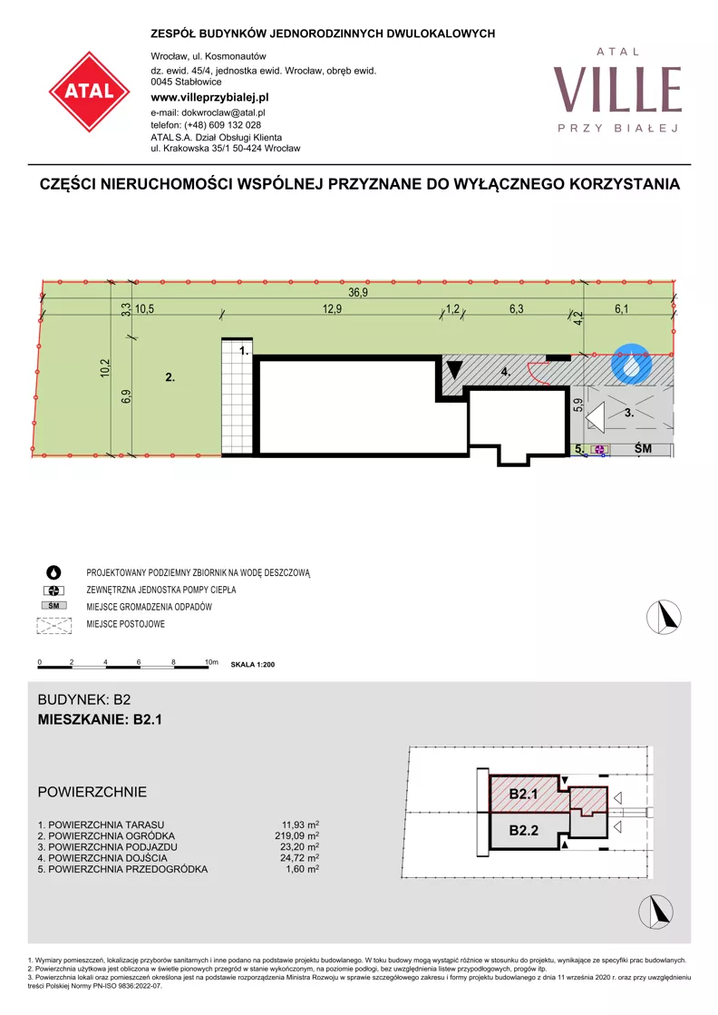Dom 126,60 m², oferta nr B2.1, ATAL Ville przy Białej, Wrocław, Leśnica, Stabłowice, ul. Biała