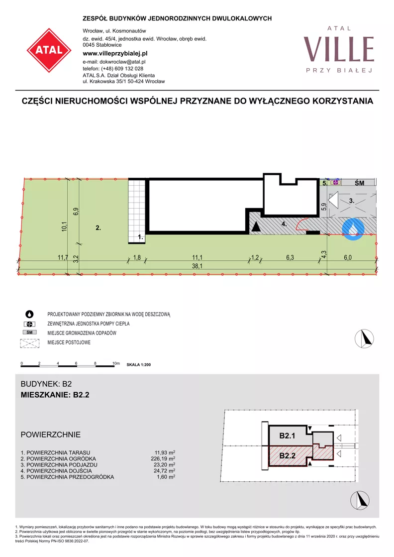 Dom 126,61 m², oferta nr B2.2, ATAL Ville przy Białej, Wrocław, Leśnica, Stabłowice, ul. Biała