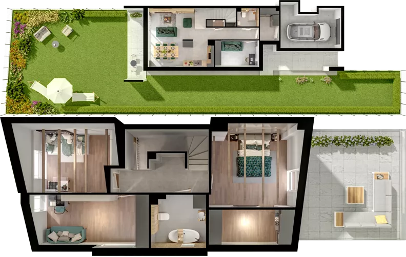 Dom 126,61 m², oferta nr B2.2, ATAL Ville przy Białej, Wrocław, Leśnica, Stabłowice, ul. Biała