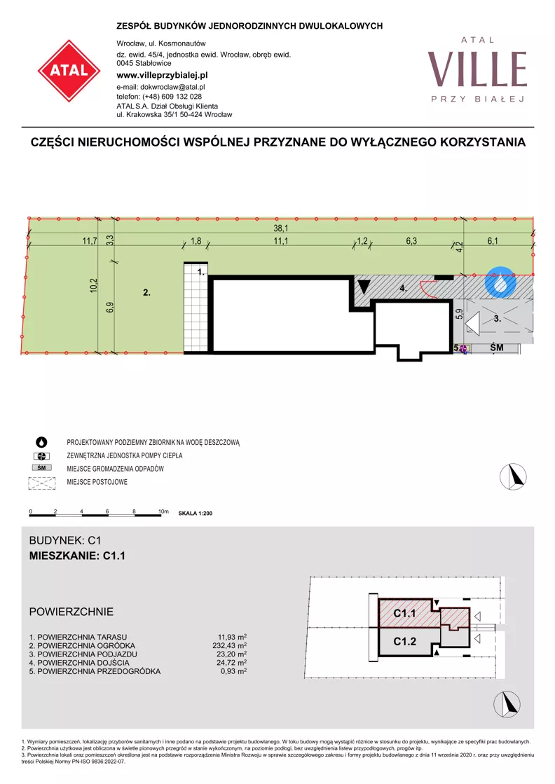 Dom 127,23 m², oferta nr C1.1, ATAL Ville przy Białej, Wrocław, Leśnica, Stabłowice, ul. Biała