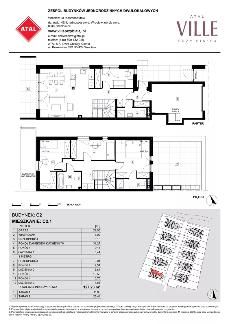 Dom 127,23 m², oferta nr C2.1, ATAL Ville przy Białej, Wrocław, Leśnica, Stabłowice, ul. Biała