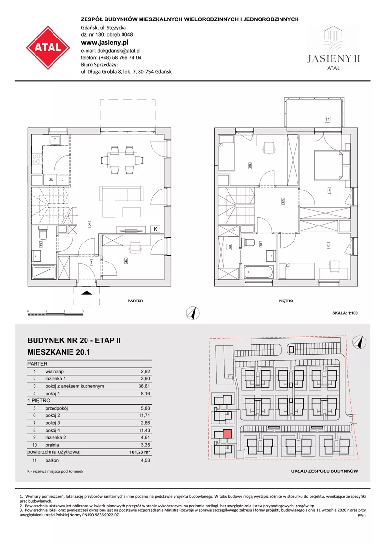 Dom 101,23 m², oferta nr 20.1, ATAL Jasieny II - domy, Gdańsk, Jasień, ul. Stężycka