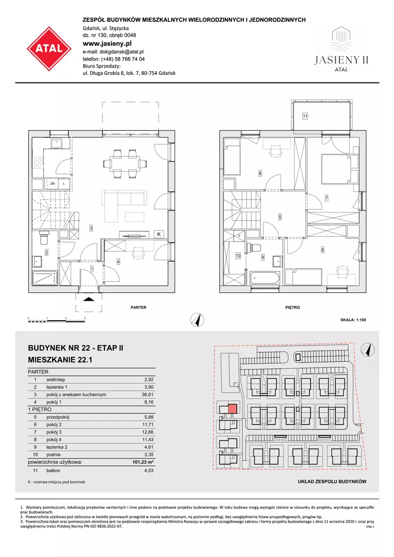 Dom 101,23 m², oferta nr 22.1, ATAL Jasieny II - domy, Gdańsk, Jasień, ul. Stężycka