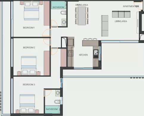 4 pokoje, apartament 111,40 m², piętro 1, oferta nr 105, City Landmark, Pafos