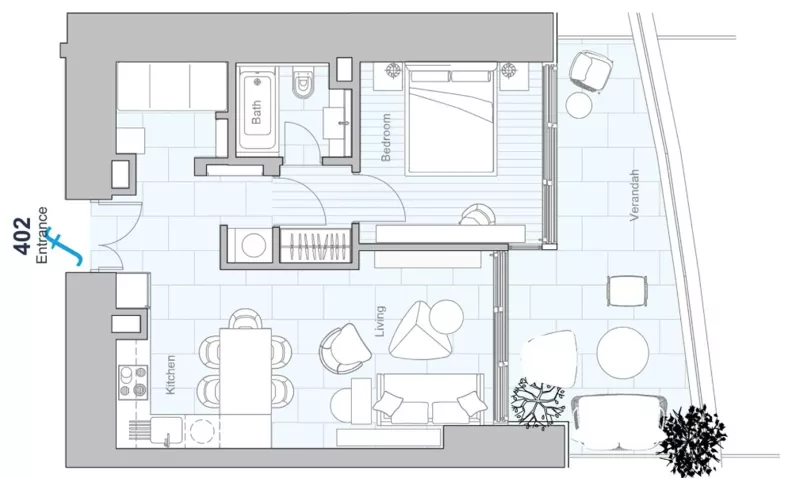 2 pokoje, apartament 104,90 m², piętro 4, oferta nr 402, Limassol Blue Marine, Limassol