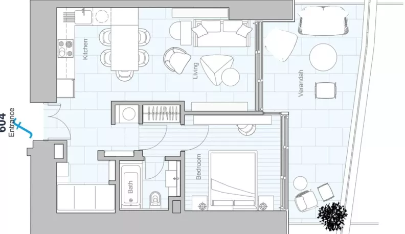2 pokoje, apartament 105,90 m², piętro 6, oferta nr 604, Limassol Blue Marine, Limassol