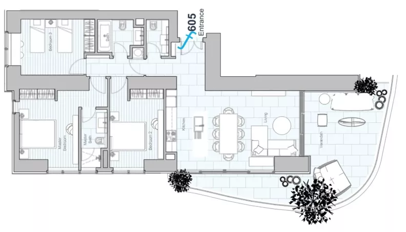 4 pokoje, apartament 213,39 m², piętro 6, oferta nr 605, Limassol Blue Marine, Limassol
