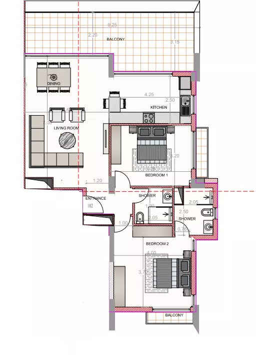2 pokoje, apartament inwestycyjny 95,50 m², piętro 1, oferta nr M102, Inner City 3, Pafos