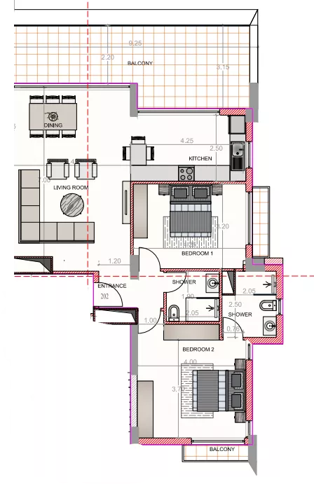 2 pokoje, apartament inwestycyjny 95,50 m², piętro 2, oferta nr M202, Inner City 3, Pafos