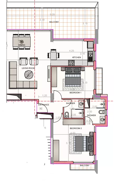 2 pokoje, apartament inwestycyjny 95,50 m², piętro 3, oferta nr M302, Inner City 3, Pafos