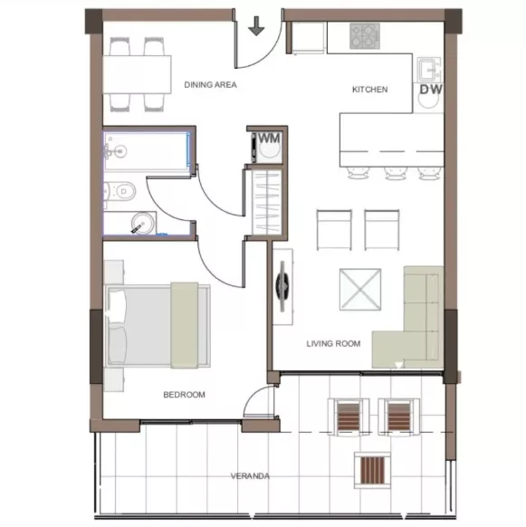 2 pokoje, apartament inwestycyjny 66,45 m², piętro 2, oferta nr M203, Limassol Park, Trachoni