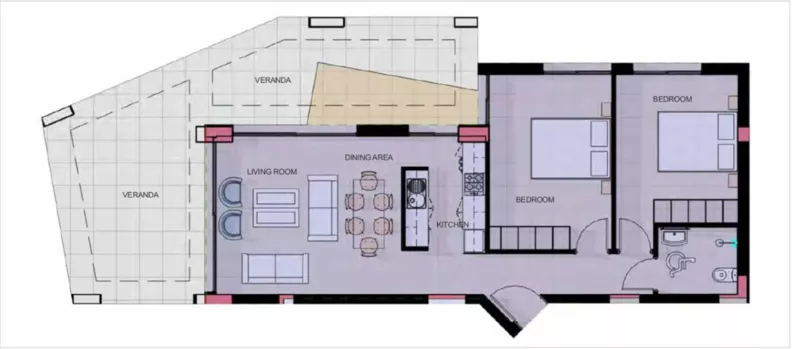 3 pokoje, apartament 78,04 m², parter, oferta nr 004, Venus Garden Resort, Chloraka