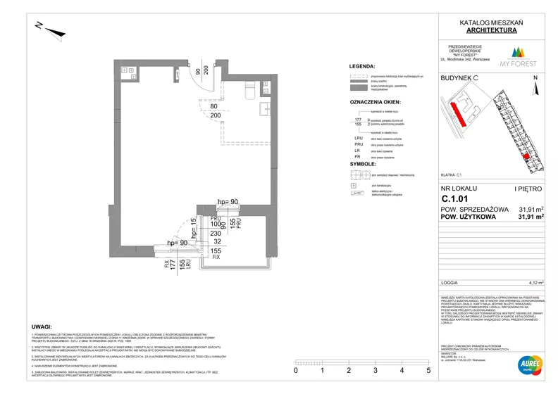 Lokal użytkowy 31,91 m², oferta nr C.1.01, My Forest - lokale użytkowe, Warszawa, Białołęka, ul. Modlińska 342