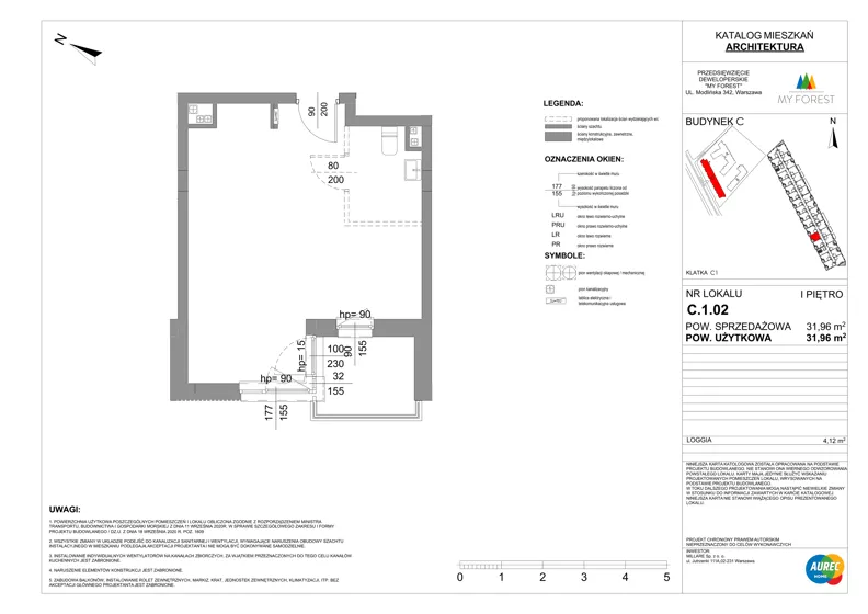Lokal użytkowy 31,96 m², oferta nr C.1.02, My Forest - lokale użytkowe, Warszawa, Białołęka, ul. Modlińska 342