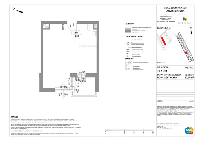 Lokal użytkowy 32,98 m², oferta nr C.1.03, My Forest - lokale użytkowe, Warszawa, Białołęka, ul. Modlińska 342