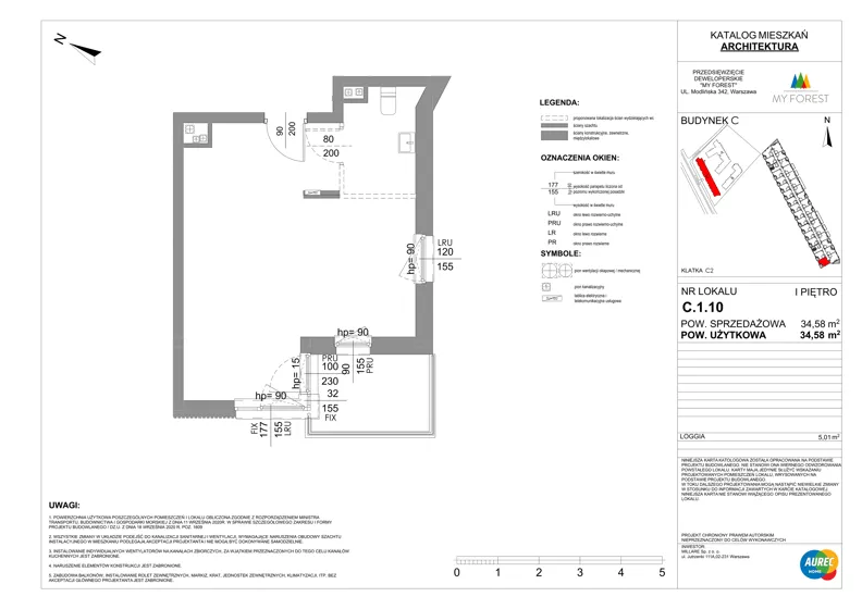 Lokal użytkowy 34,58 m², oferta nr C.1.10, My Forest - lokale użytkowe, Warszawa, Białołęka, ul. Modlińska 342