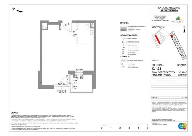 Lokal użytkowy 32,59 m², oferta nr C.1.23, My Forest - lokale użytkowe, Warszawa, Białołęka, ul. Modlińska 342